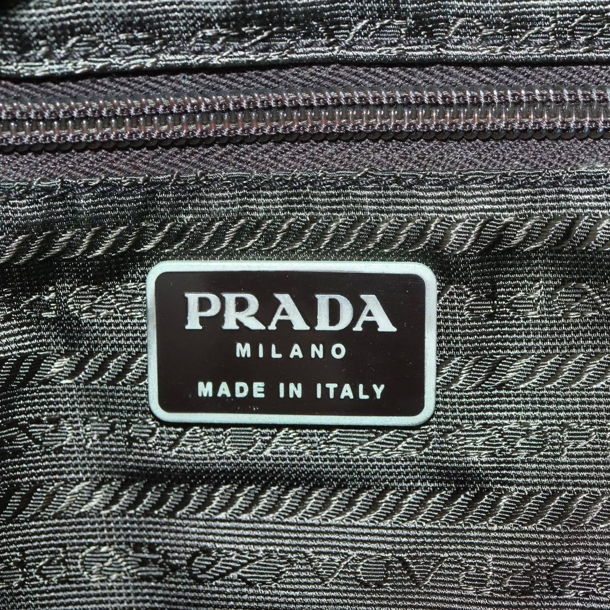 PRADA Backpack Nylon Khaki Silver Auth 168379