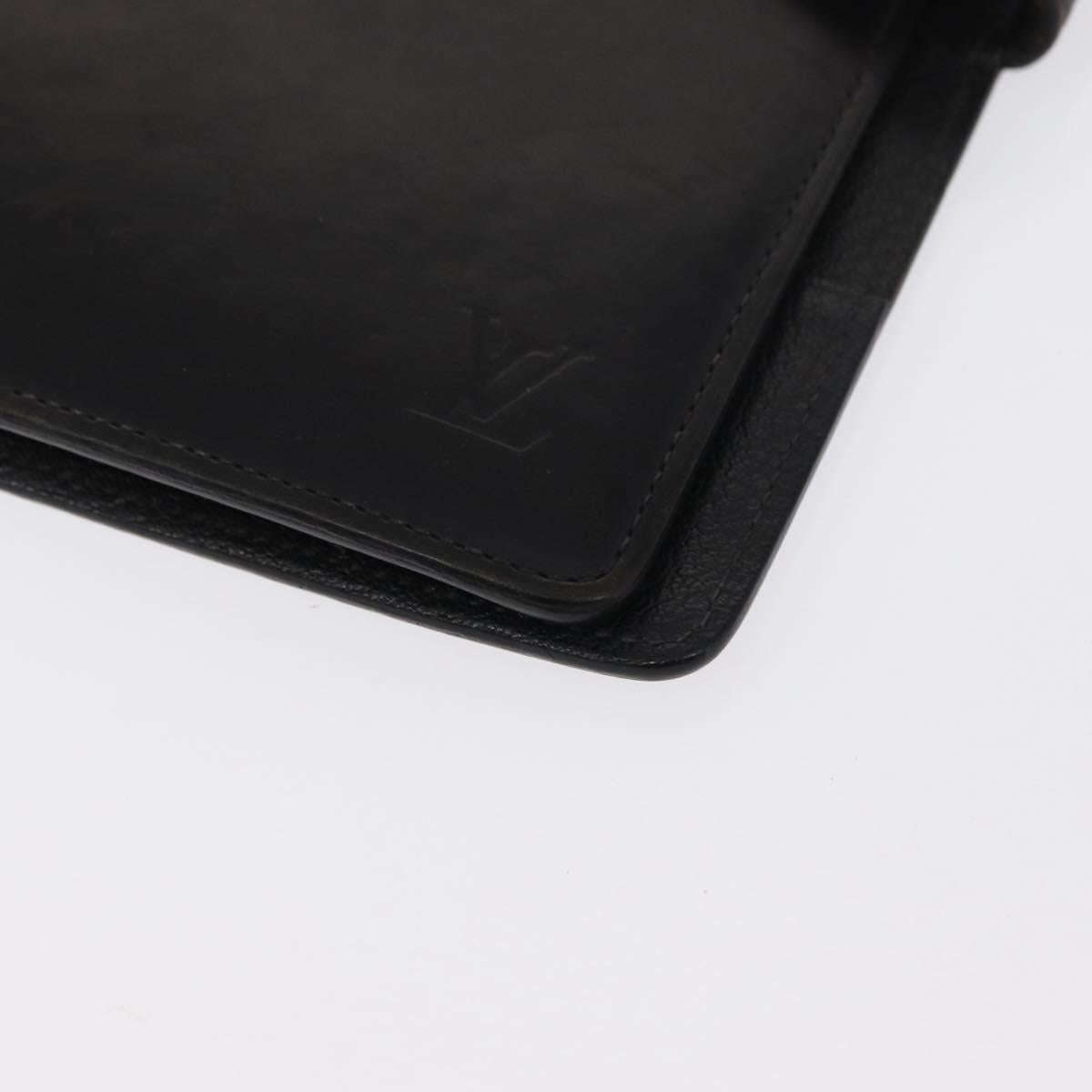 LOUIS VUITTON Nomad Agenda GM Day Planner Cover Black R20477 LV Auth 168386