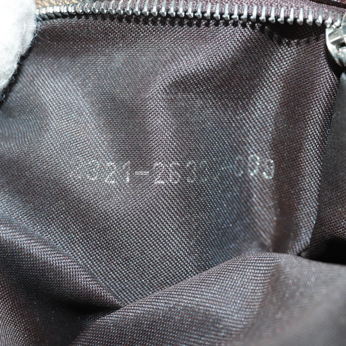 FENDI Zucca Canvas Mamma Baguette Shoulder Bag Black Brown Auth 168389V