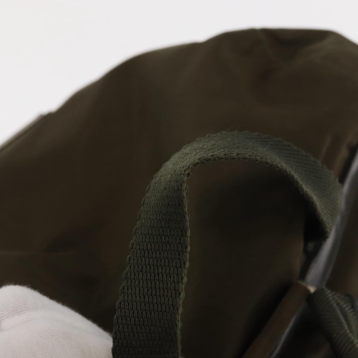 PRADA Backpack Nylon Khaki Silver Auth 168394