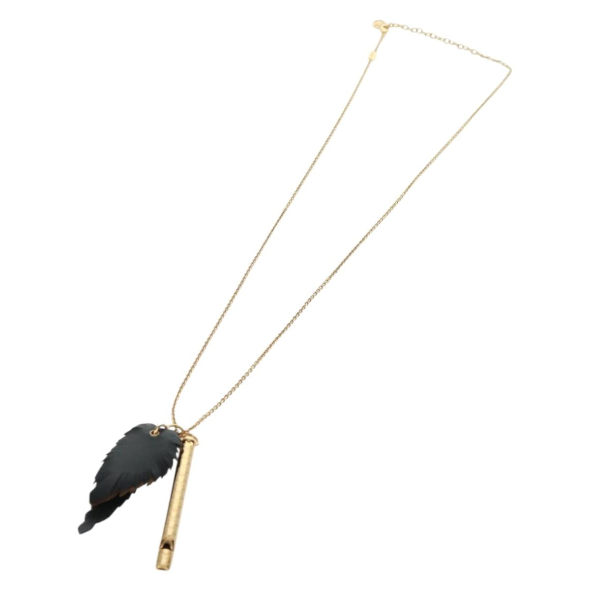 LOUIS VUITTON Nanogram Whistle Necklace metal Gold Tone M68939 LV Auth 168397M