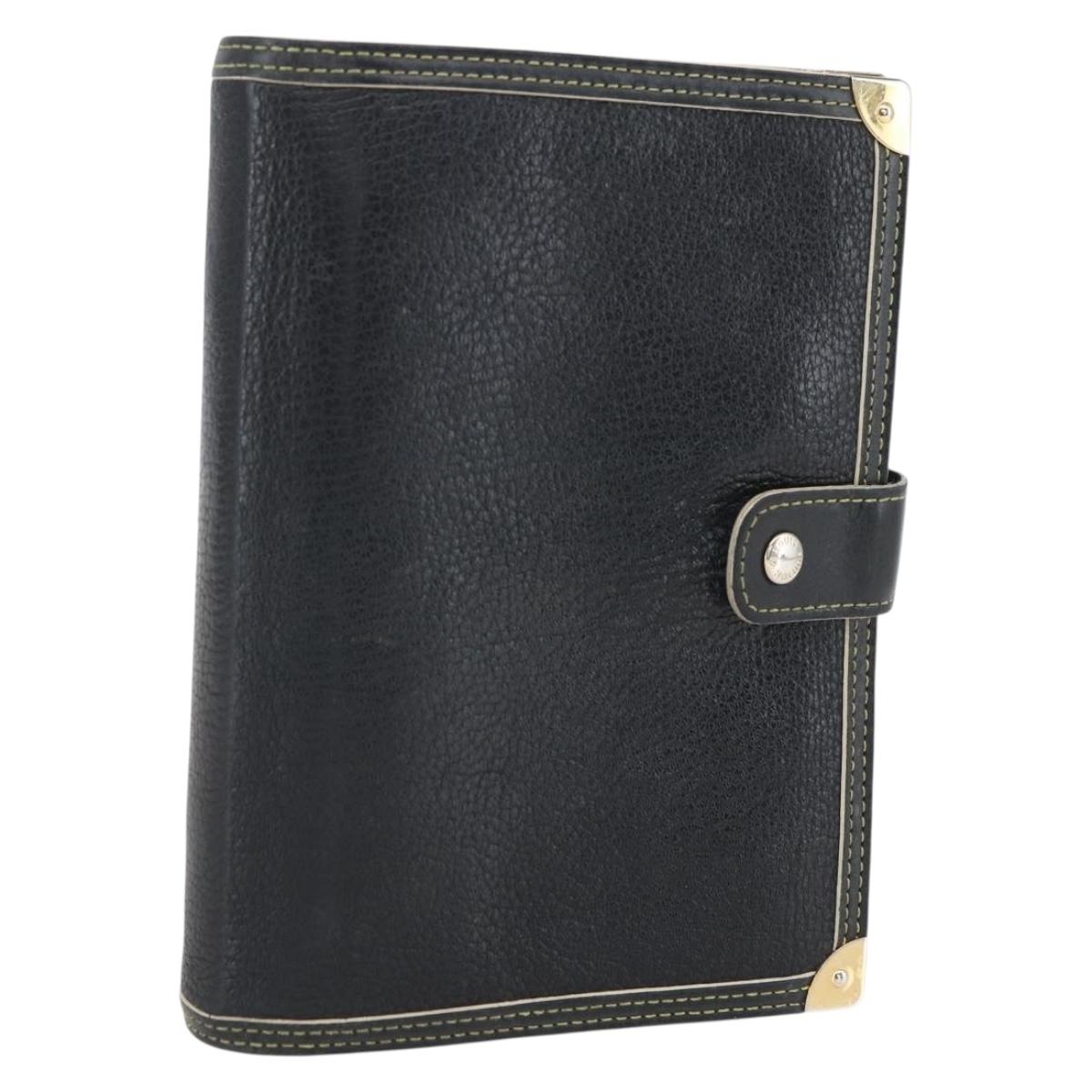 LOUIS VUITTON Agenda MM Day Planner Cover Suhari Black R20885 LV Auth 168404