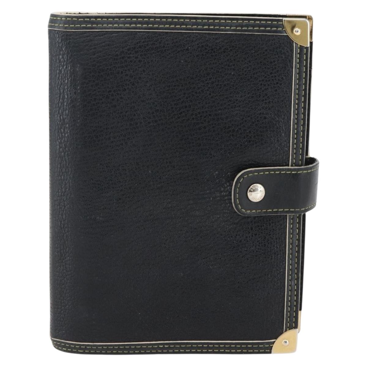 LOUIS VUITTON Agenda MM Day Planner Cover Suhari Black R20885 LV Auth 168404