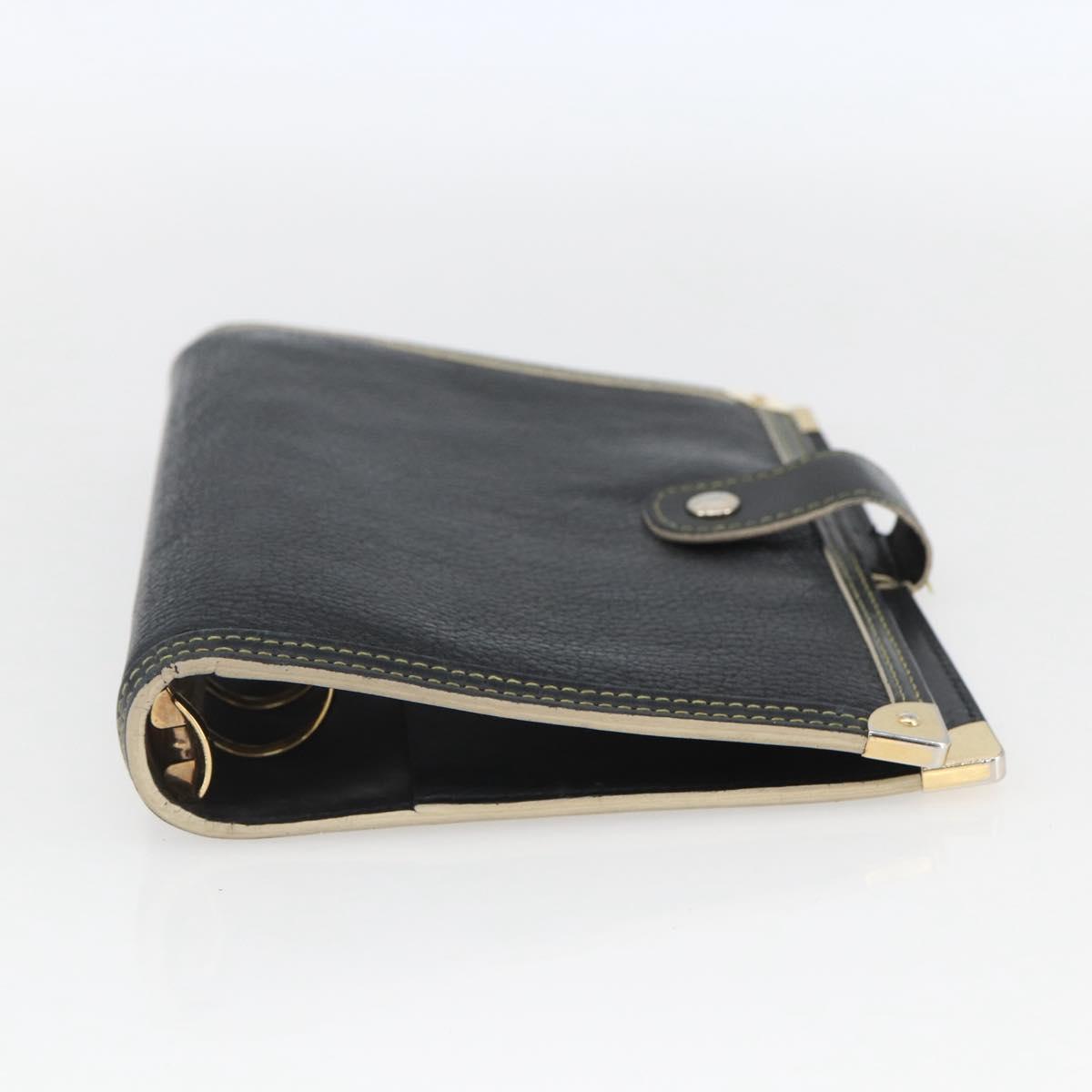 LOUIS VUITTON Agenda MM Day Planner Cover Suhari Black R20885 LV Auth 168404