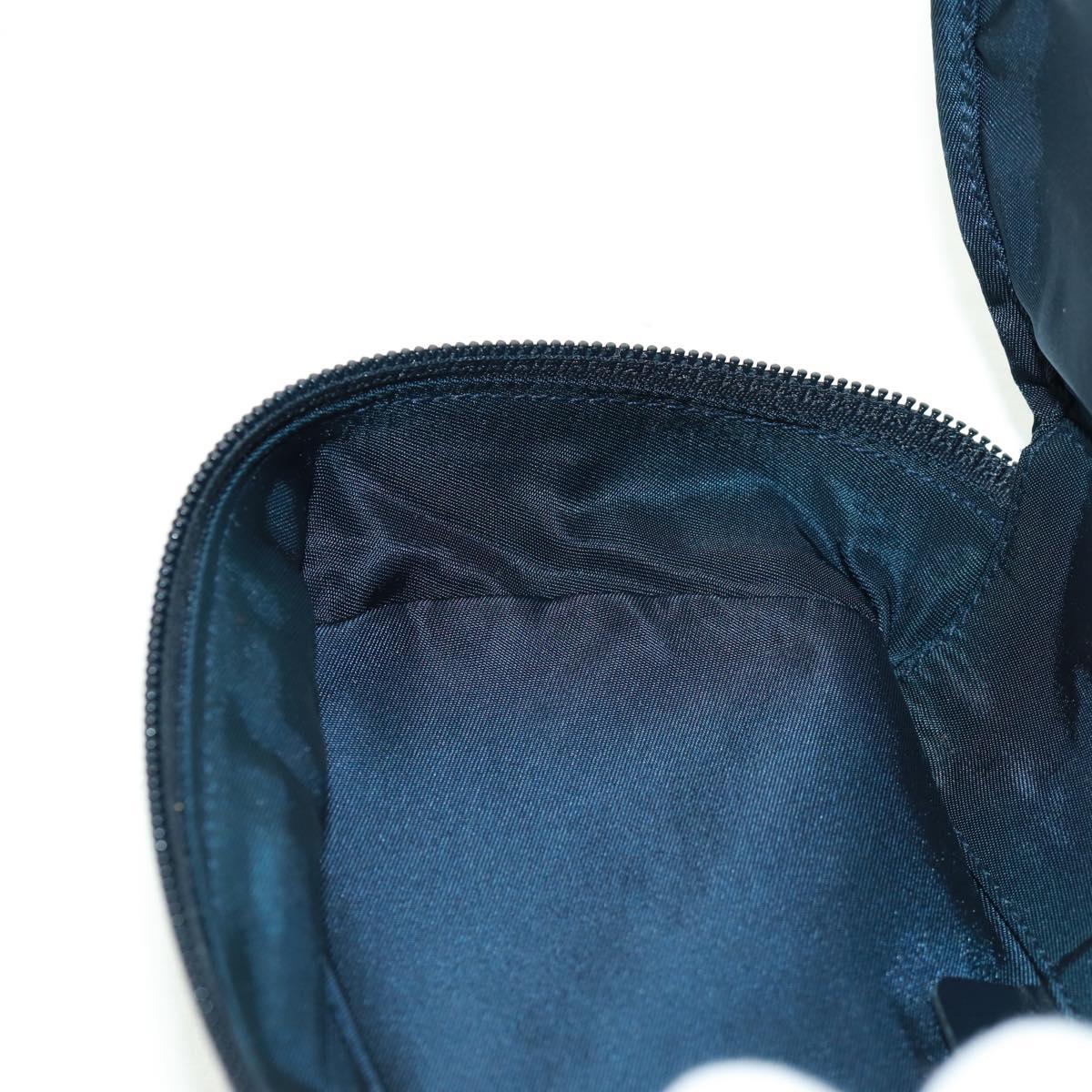 Christian Dior Trotter Canvas Saddle Pouch Navy Gold Auth 168406V