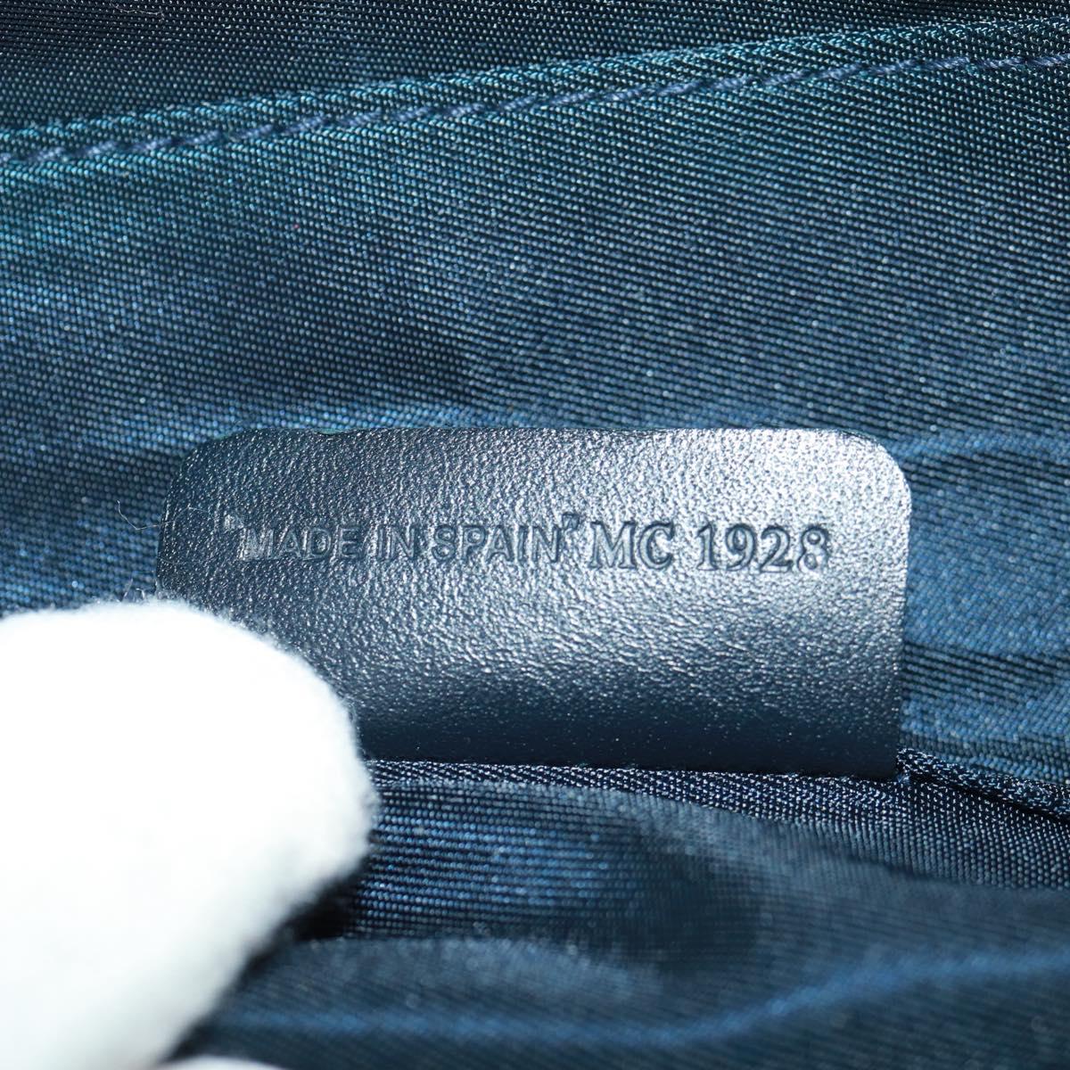 Christian Dior Trotter Canvas Saddle Pouch Navy Gold Auth 168406V