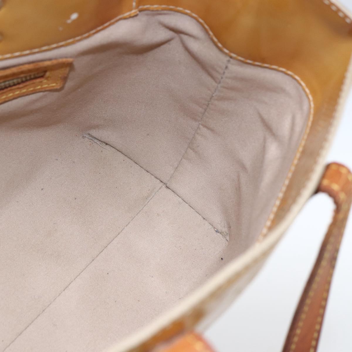 LOUIS VUITTON Monogram Vernis Reade PM Hand Bag Beige M91334 LV Auth 168407