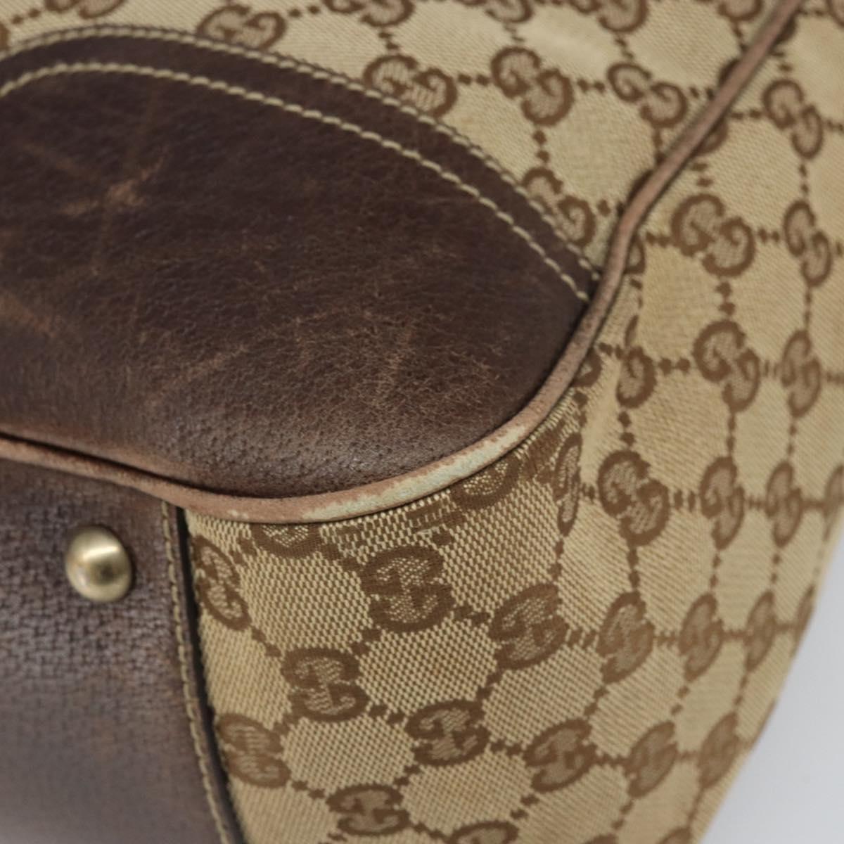GUCCI GG Canvas Web Sherry Line Pretty Tote Bag Beige Gold 161719 Auth 168420