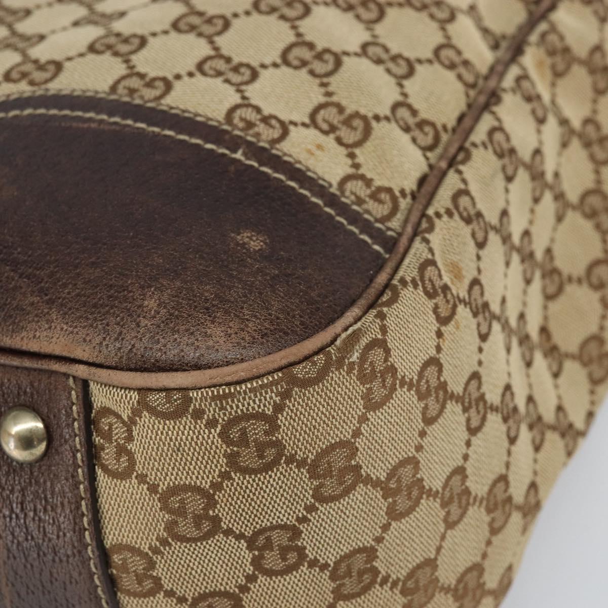 GUCCI GG Canvas Web Sherry Line Pretty Tote Bag Beige Gold 161719 Auth 168420