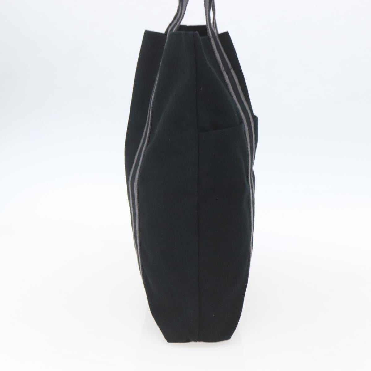 HERMES Fourre Tout Cabas Tote Bag Canvas Black Auth 168421