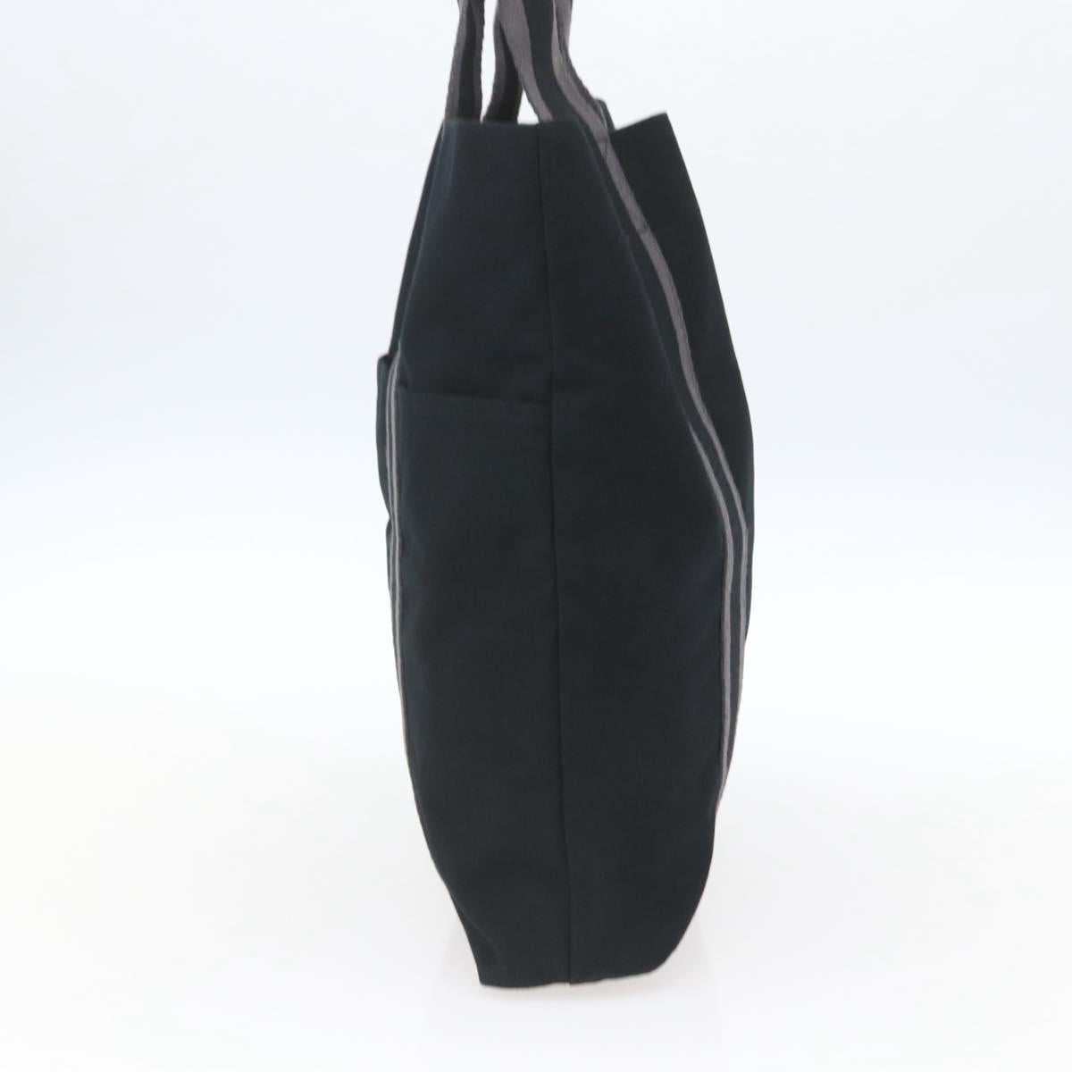 HERMES Fourre Tout Cabas Tote Bag Canvas Black Auth 168421