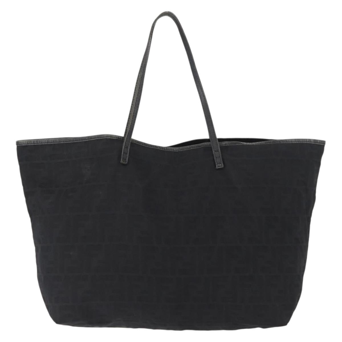 FENDI Zucca Canvas Tote Bag Black Auth 168423