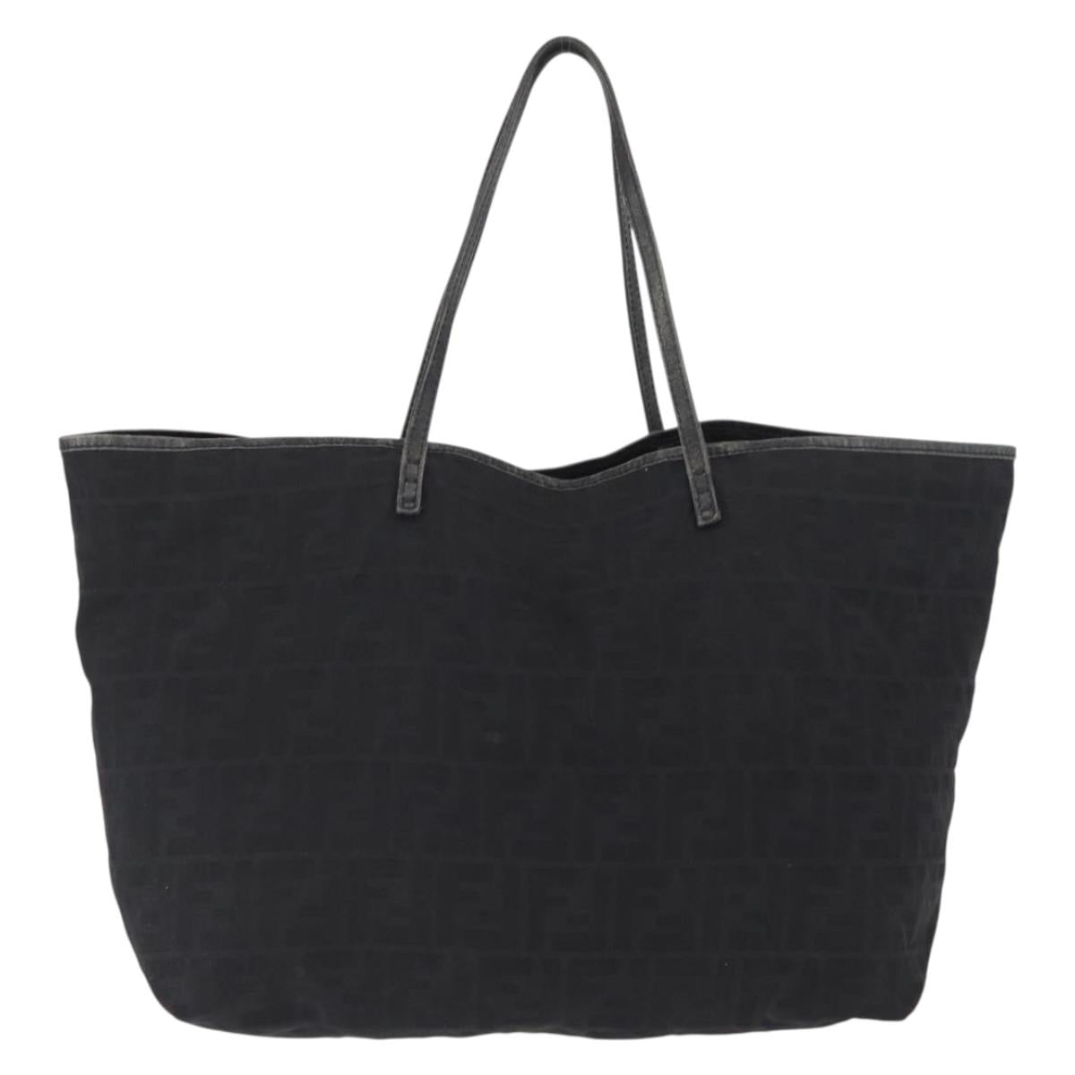 FENDI Zucca Canvas Tote Bag Black Auth 168423