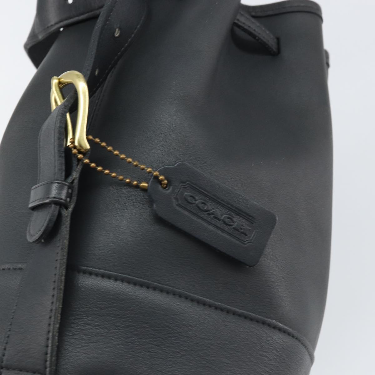 Coach Shoulder Bag Leather Black Auth 168425