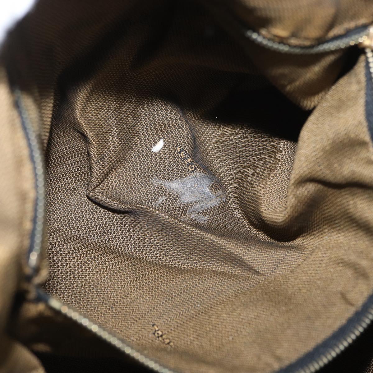 FENDI Zucca Canvas Hand Bag Black Brown Auth 168429