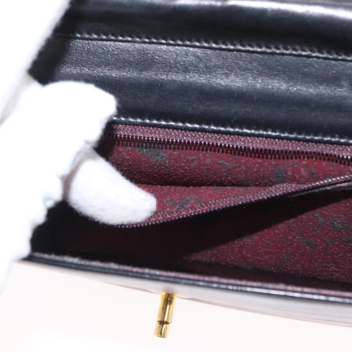 CHANEL Half Moon Chain Shoulder Bag Lamb Skin Black Gold CC Auth 168431