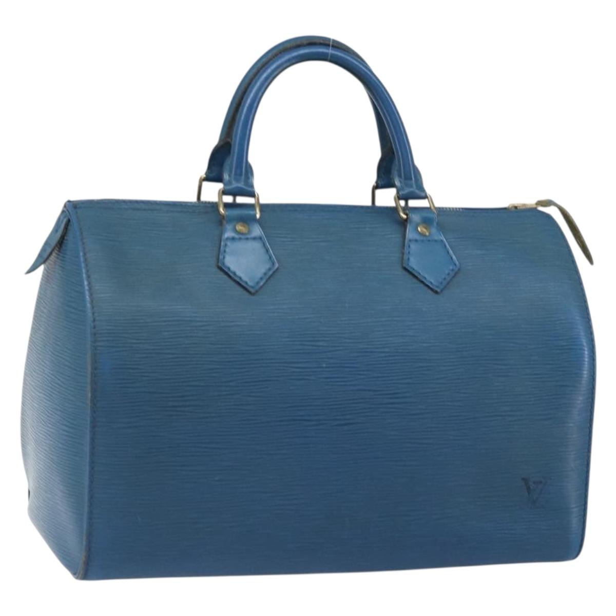 LOUIS VUITTON Epi Speedy 30 Hand Bag Toledo Blue M43005 LV Auth 168457