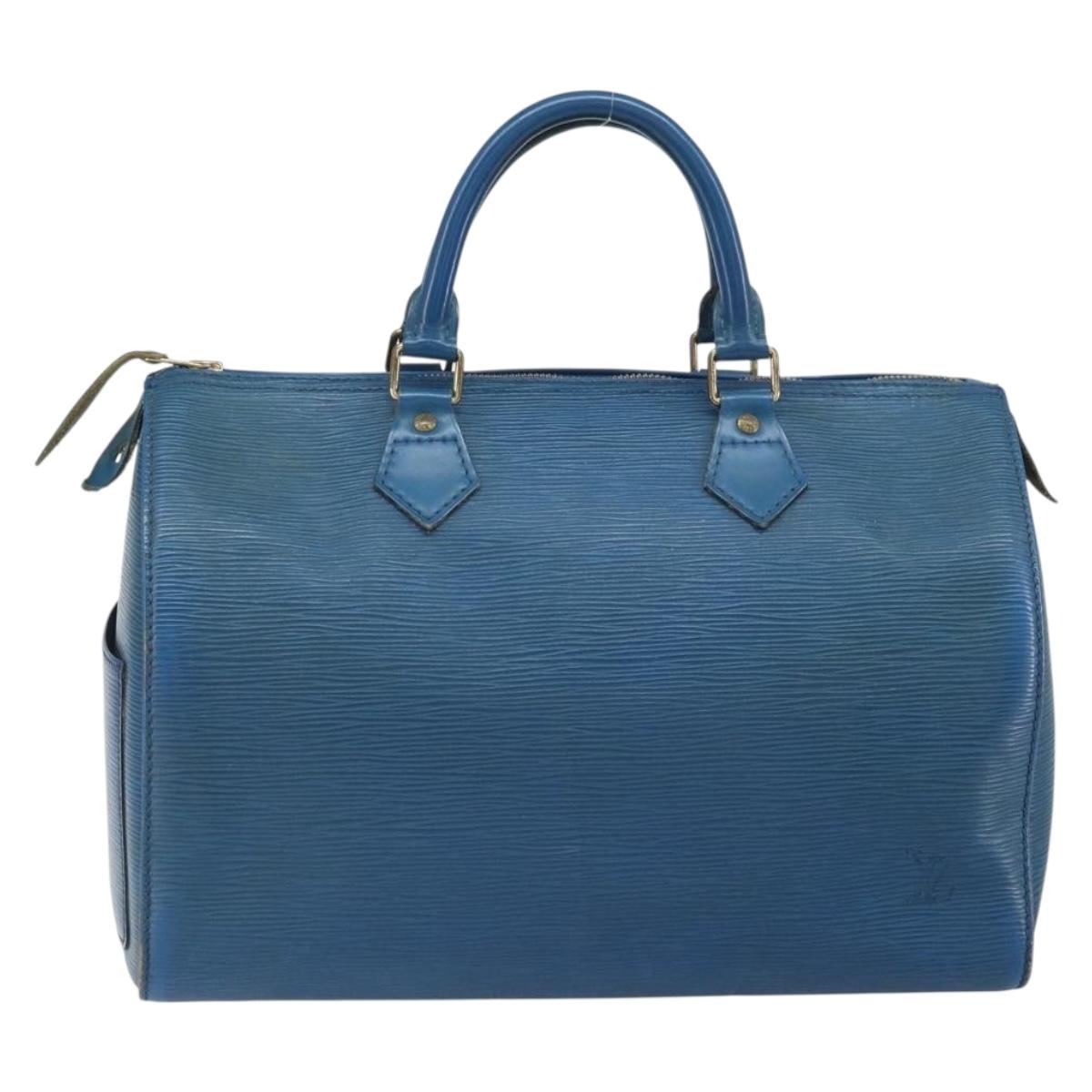 LOUIS VUITTON Epi Speedy 30 Hand Bag Toledo Blue M43005 LV Auth 168457