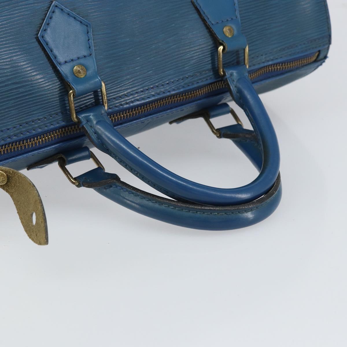 LOUIS VUITTON Epi Speedy 30 Hand Bag Toledo Blue M43005 LV Auth 168457