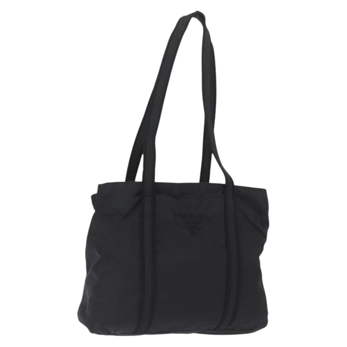 PRADA Tote Bag Nylon Black Auth 168460