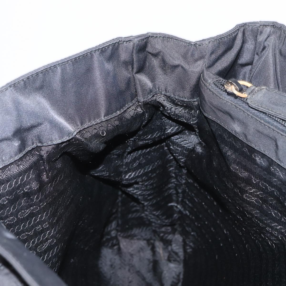 PRADA Tote Bag Nylon Black Auth 168460