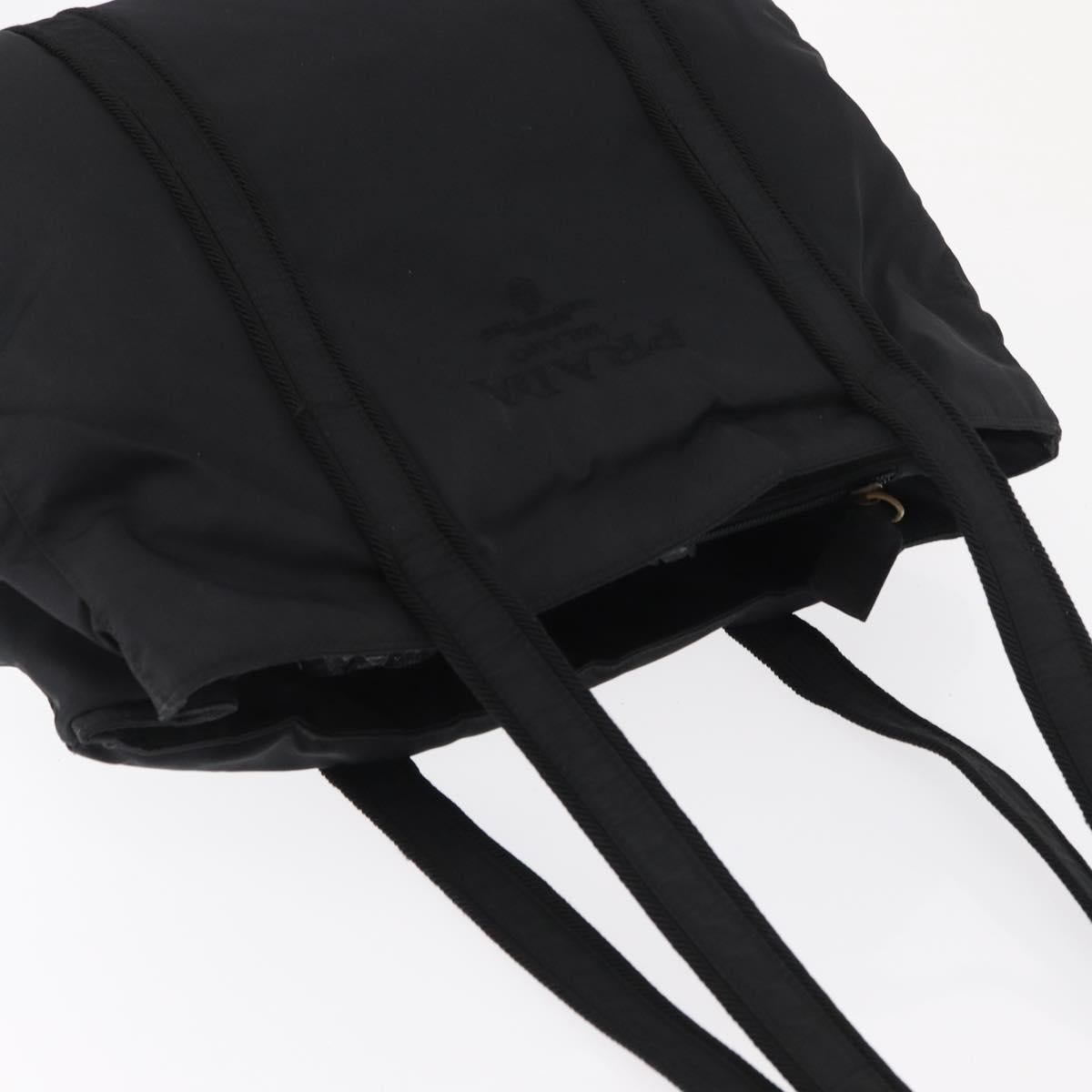 PRADA Tote Bag Nylon Black Auth 168460