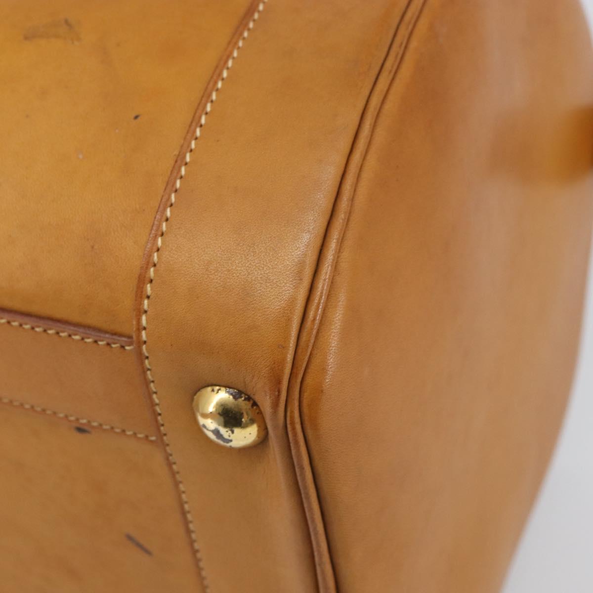HERMES Early Hand Bag Leather Brown Auth 168481