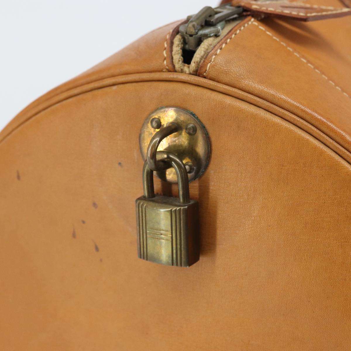 HERMES Early Hand Bag Leather Brown Auth 168481