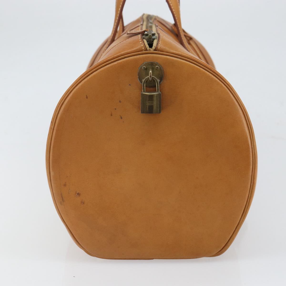 HERMES Early Hand Bag Leather Brown Auth 168481