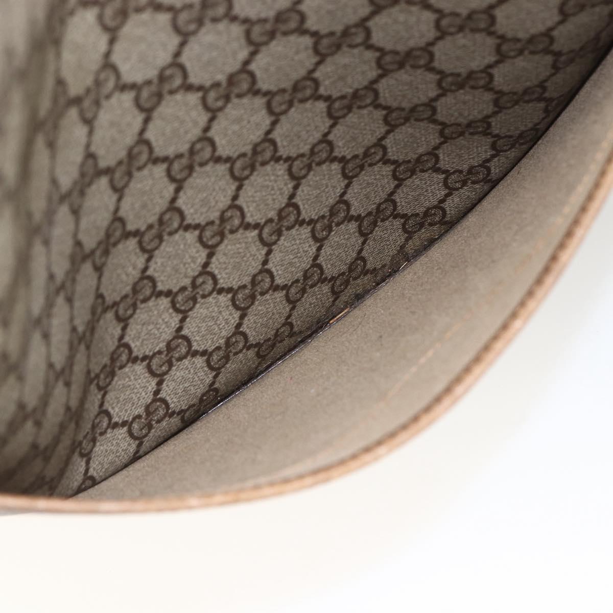 GUCCI Web Sherry Line GG Supreme Tote Bag PVC Beige Gold 40 02 003 Auth 168482