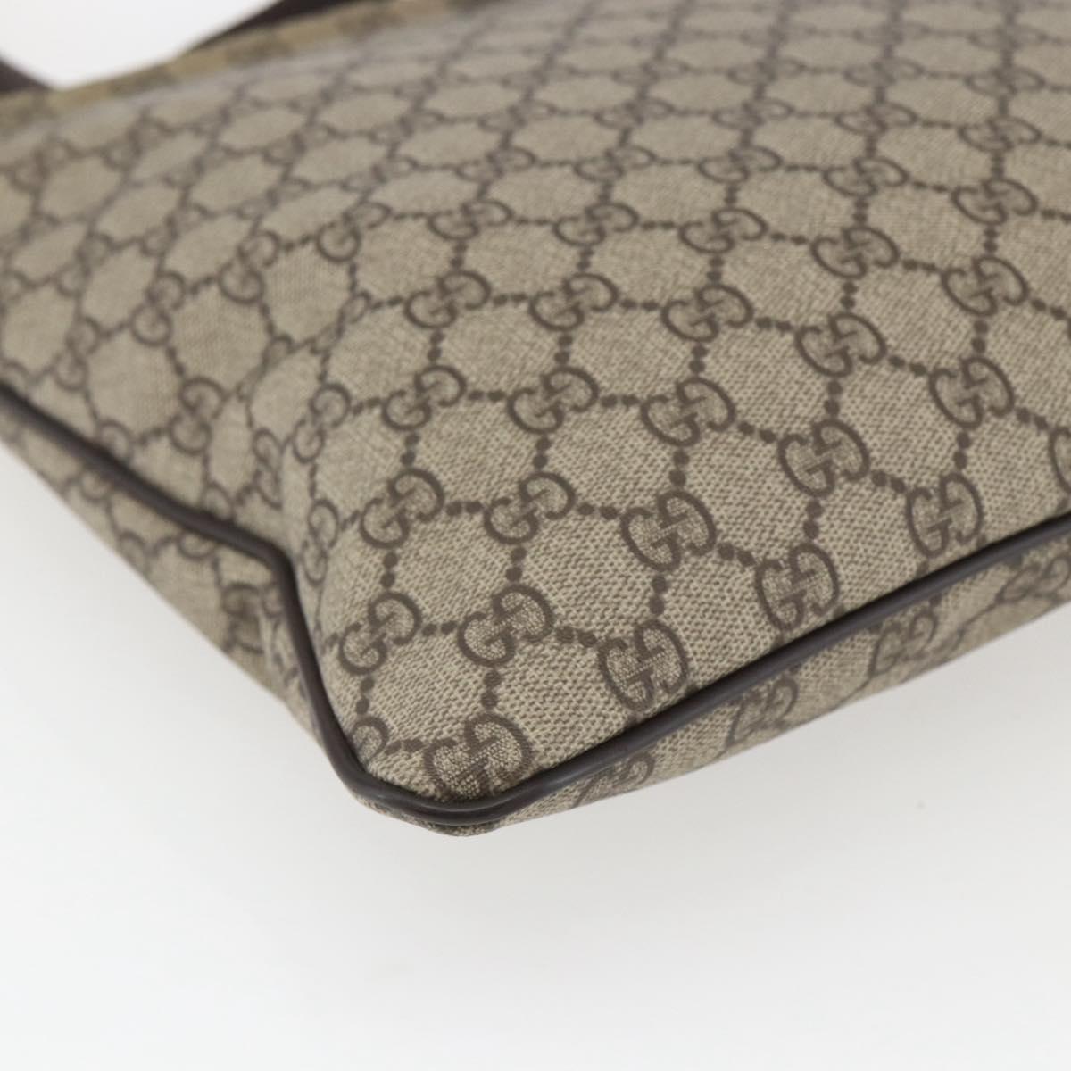 GUCCI GG Supreme Shoulder Bag PVC Beige Gold 201446 Auth 168484