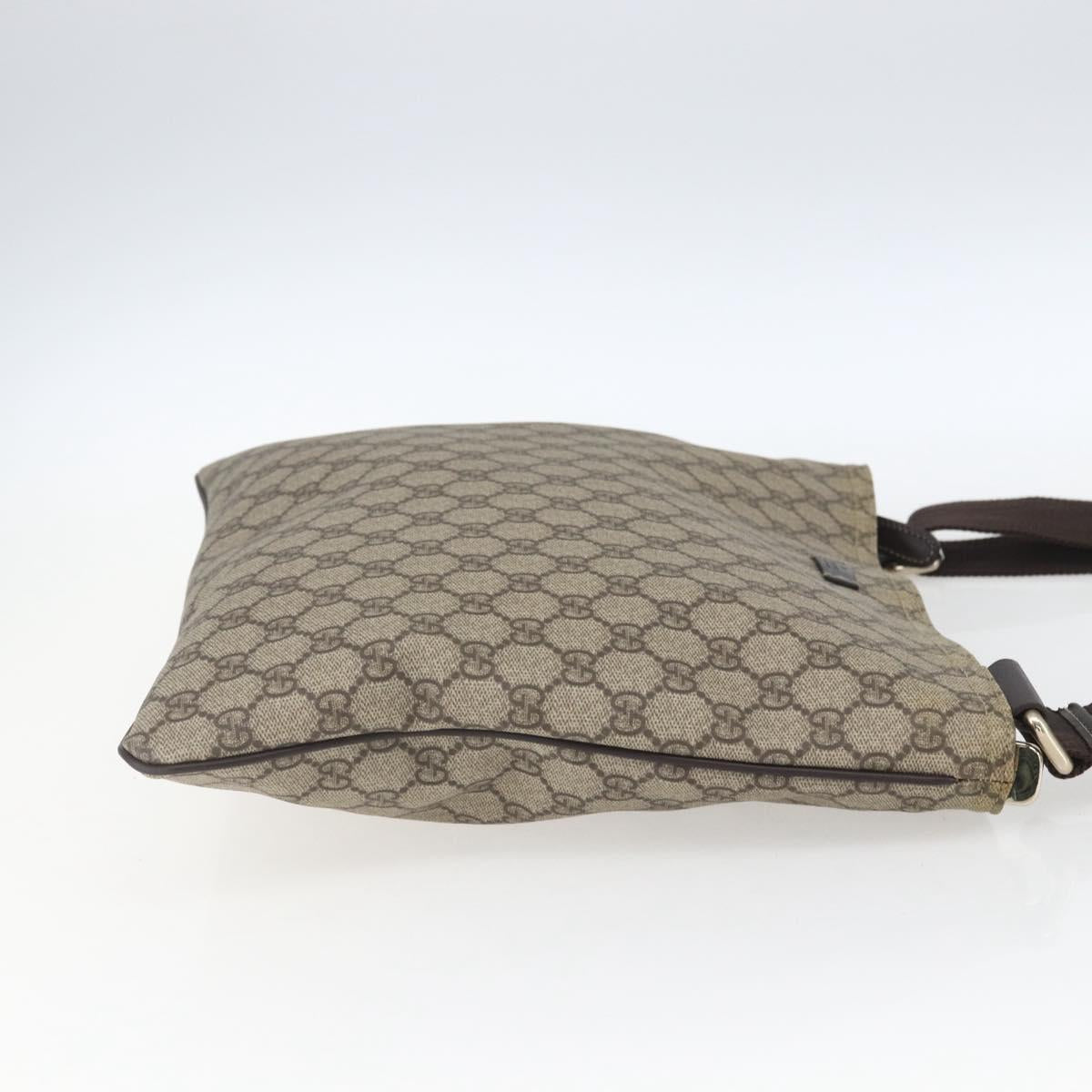 GUCCI GG Supreme Shoulder Bag PVC Beige Gold 201446 Auth 168484