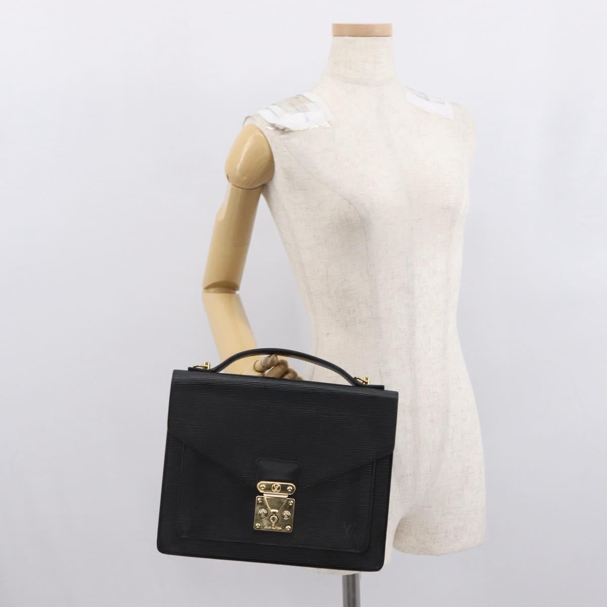 LOUIS VUITTON Epi Monceau 28 Hand Bag Black M52122 LV Auth 168500