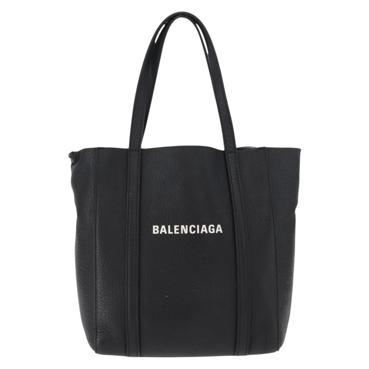 BALENCIAGA Every day Tote Bag Leather 2way Black Silver 551815 Auth 168501