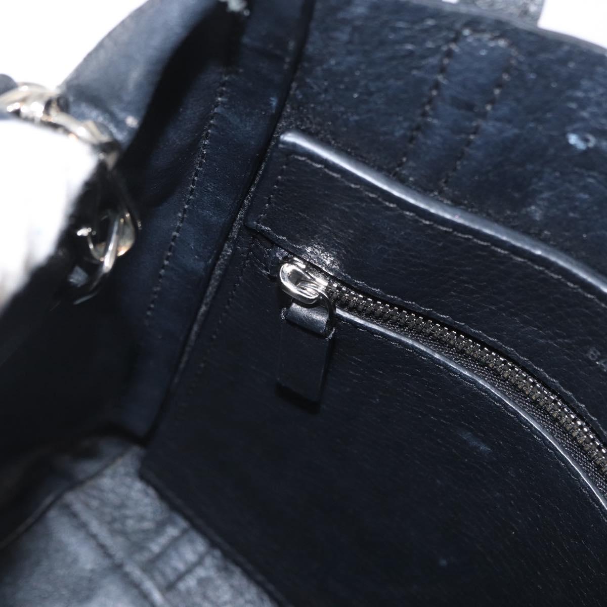 BALENCIAGA Every day Tote Bag Leather 2way Black Silver 551815 Auth 168501