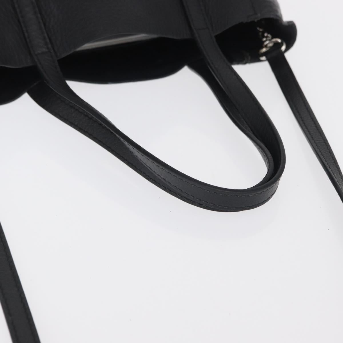 BALENCIAGA Every day Tote Bag Leather 2way Black Silver 551815 Auth 168501