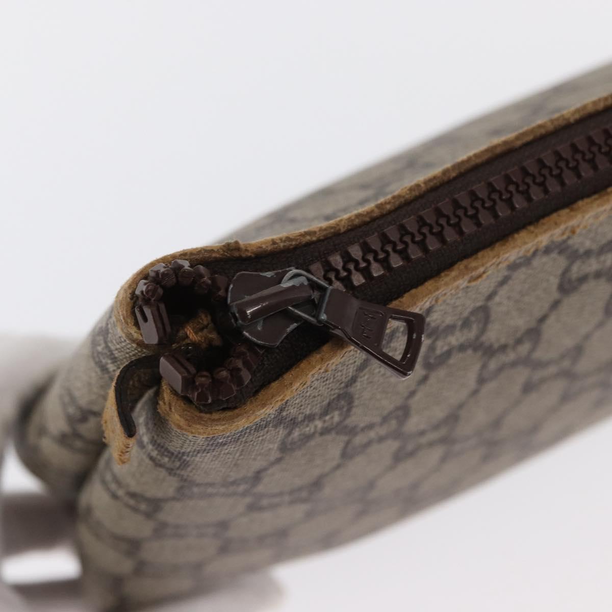 GUCCI GG Plus Supreme Pouch PVC Beige 07198 Auth 168504