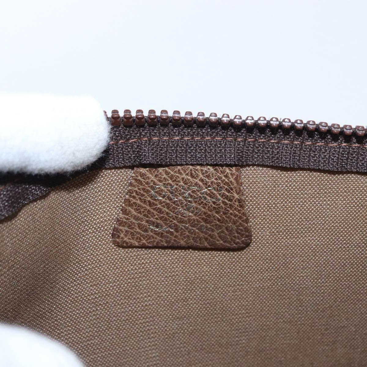 GUCCI GG Plus Supreme Pouch PVC Beige 07198 Auth 168504