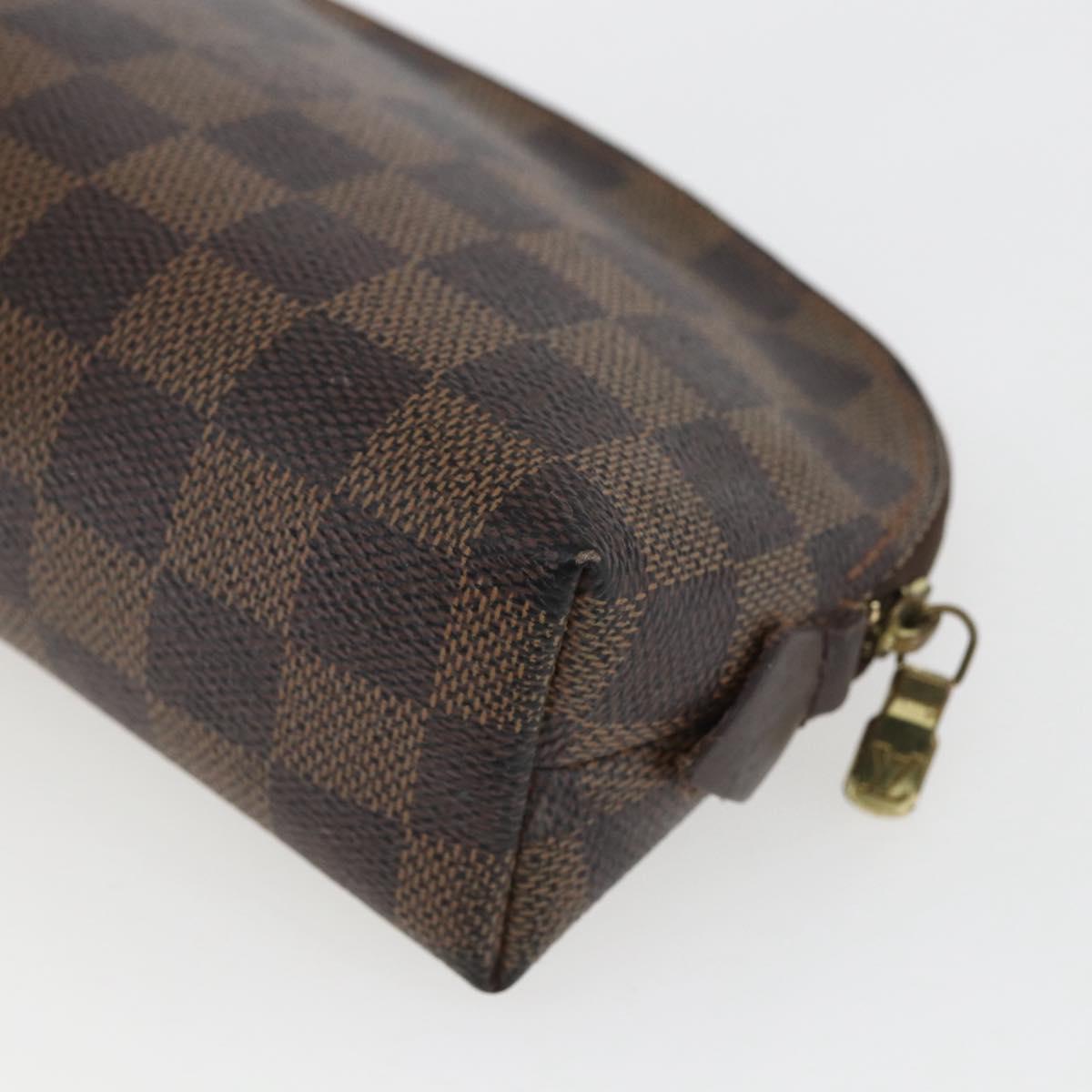 LOUIS VUITTON Damier Ebene Pochette Cosmetic PM Pouch N47516 LV Auth 168508