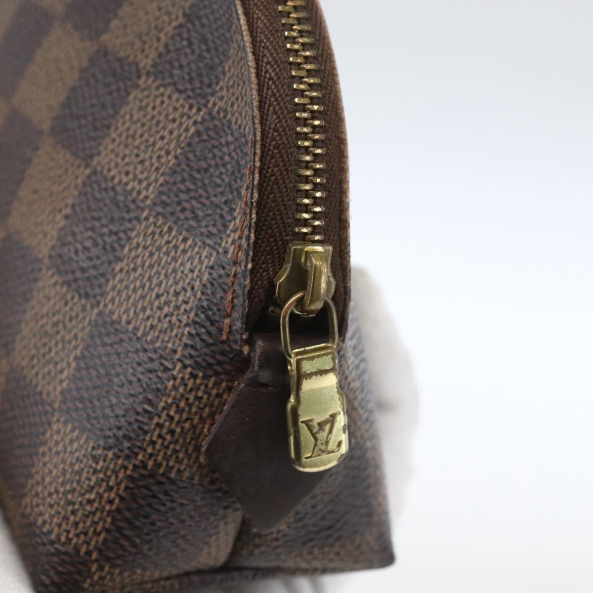LOUIS VUITTON Damier Ebene Pochette Cosmetic PM Pouch N47516 LV Auth 168508