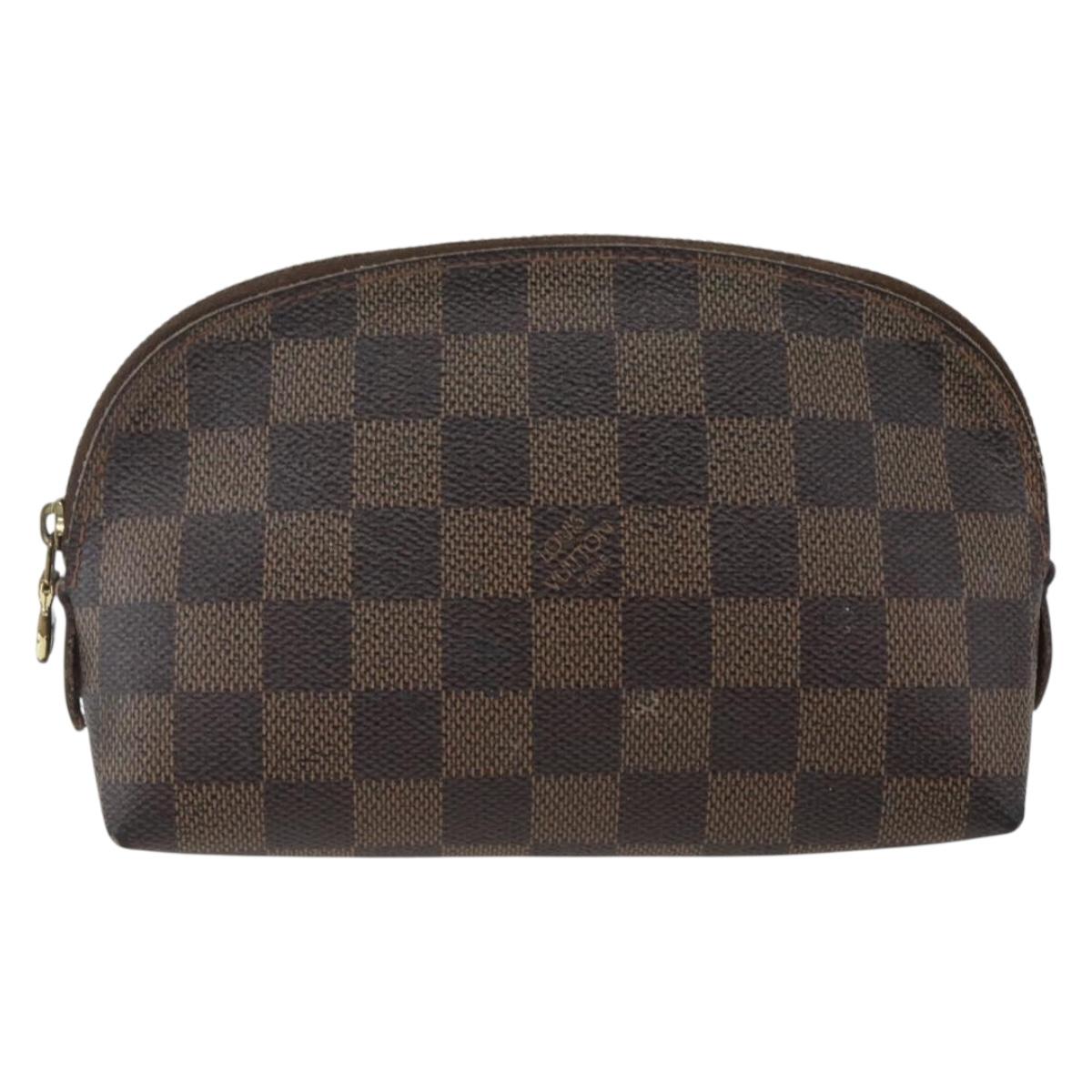 LOUIS VUITTON Damier Ebene Pochette Cosmetic PM Pouch N47516 LV Auth 168508