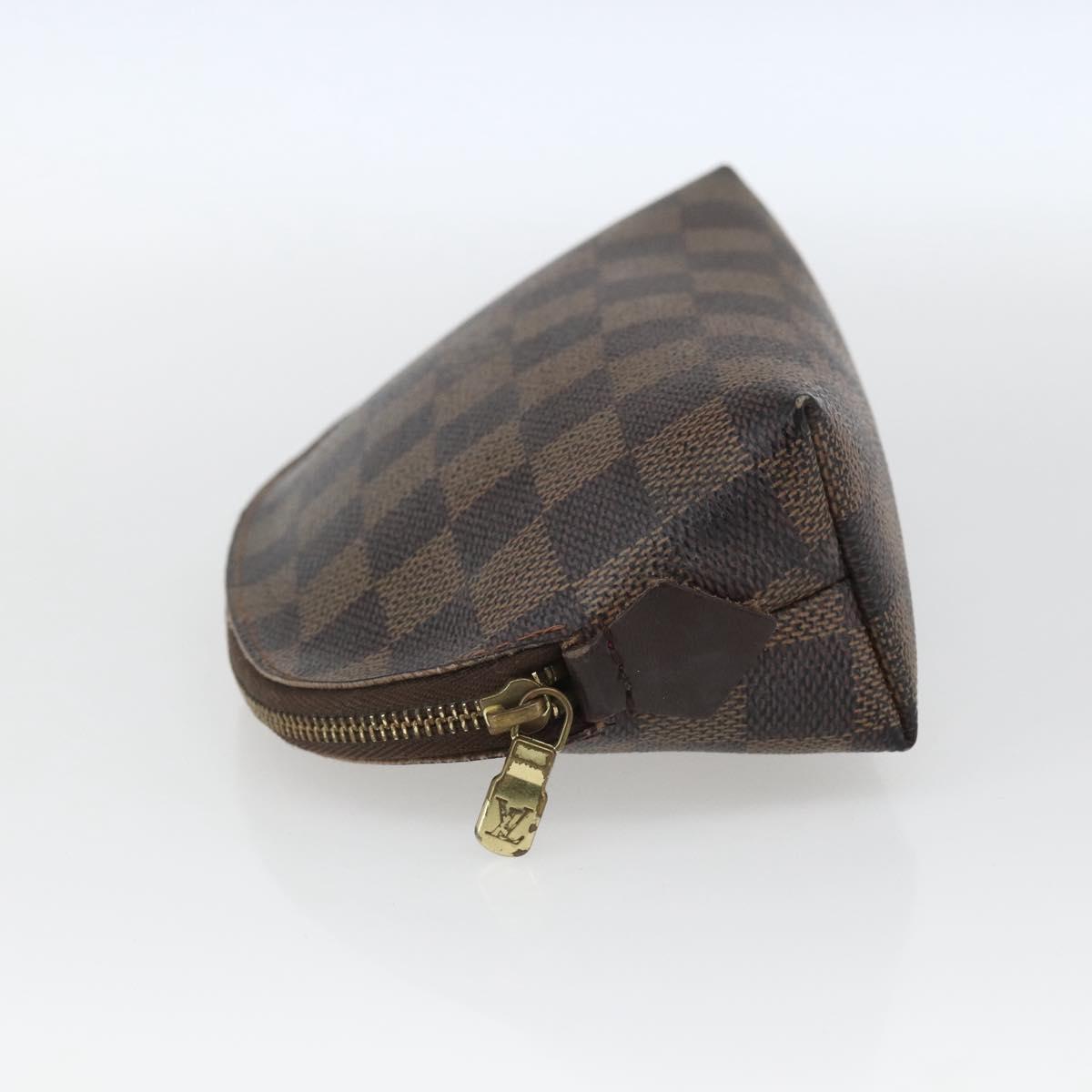 LOUIS VUITTON Damier Ebene Pochette Cosmetic PM Pouch N47516 LV Auth 168508