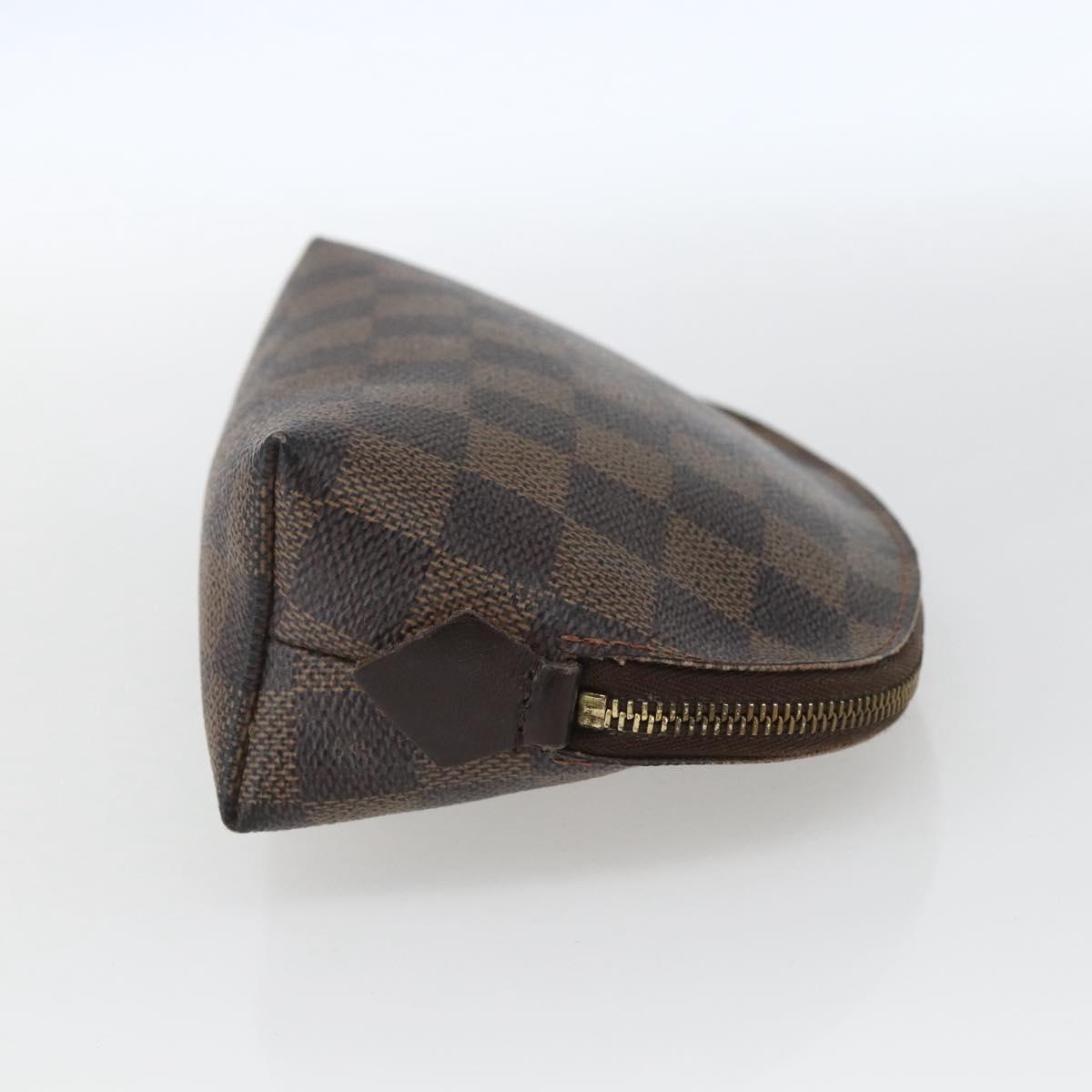 LOUIS VUITTON Damier Ebene Pochette Cosmetic PM Pouch N47516 LV Auth 168508
