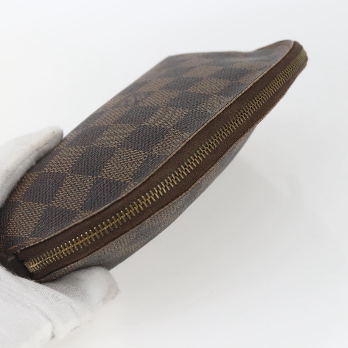 LOUIS VUITTON Damier Ebene Pochette Cosmetic PM Pouch N47516 LV Auth 168508