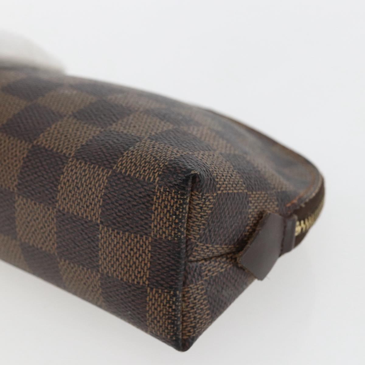LOUIS VUITTON Damier Ebene Pochette Cosmetic PM Pouch N47516 LV Auth 168508