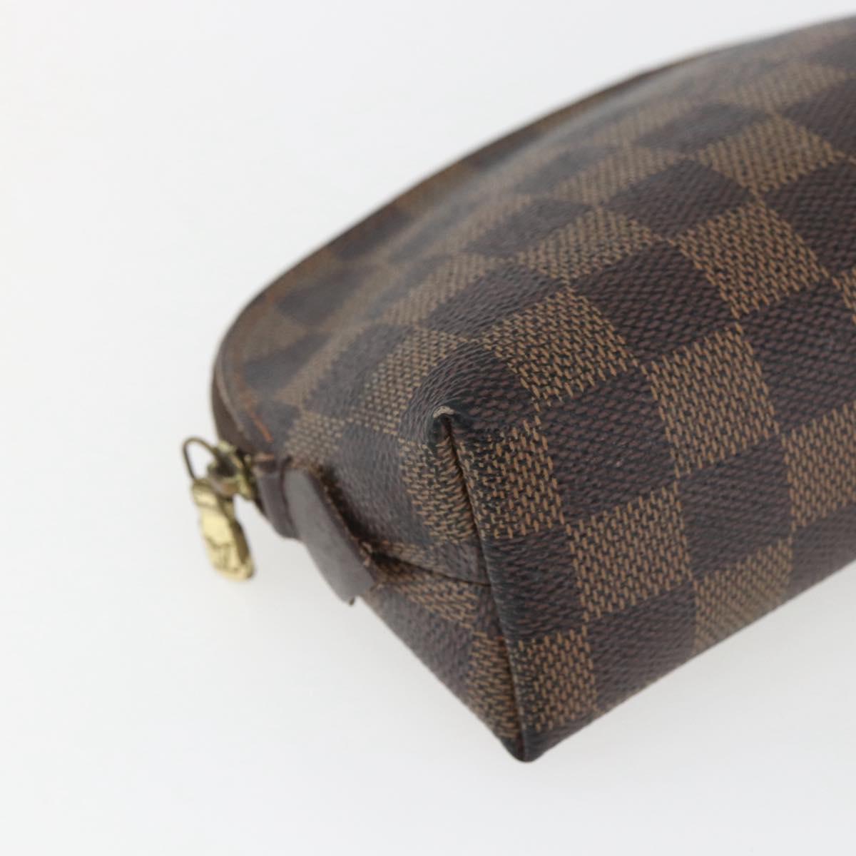 LOUIS VUITTON Damier Ebene Pochette Cosmetic PM Pouch N47516 LV Auth 168508