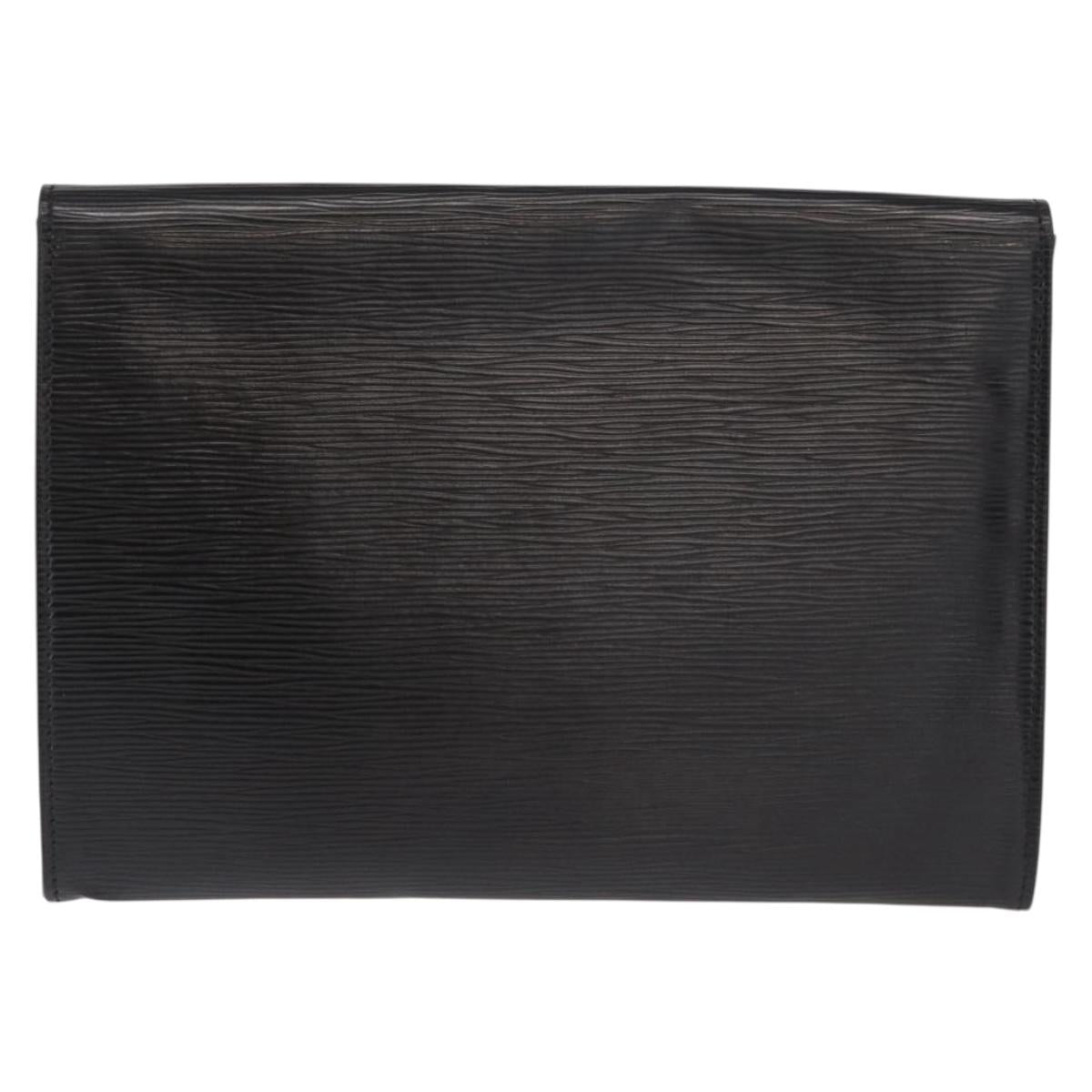 LOUIS VUITTON Epi Jena Clutch Bag Black M52722 LV Auth 168511