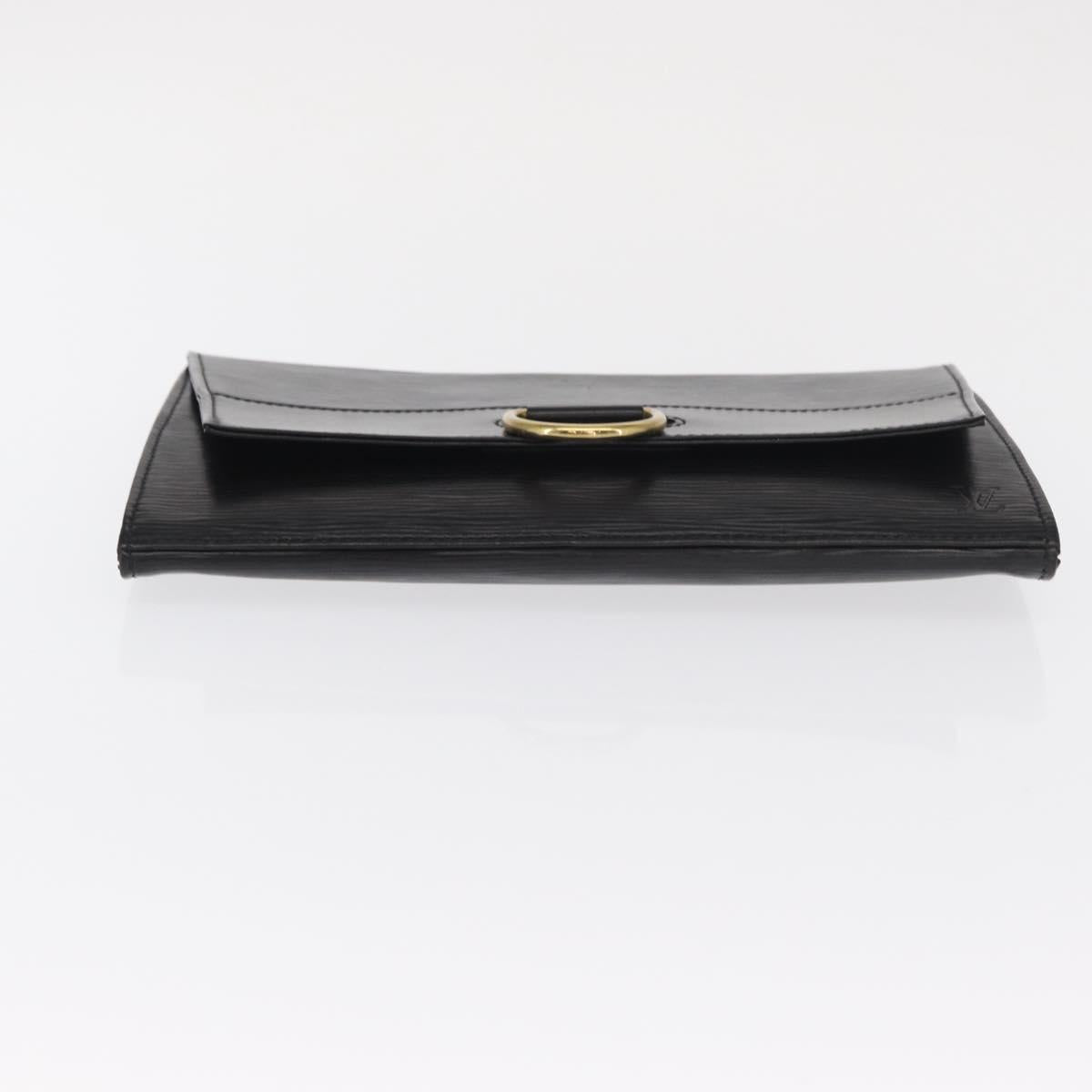 LOUIS VUITTON Epi Jena Clutch Bag Black M52722 LV Auth 168511