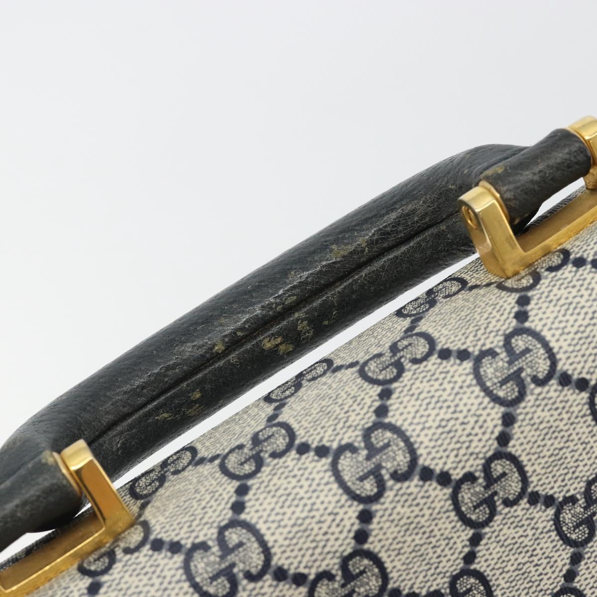 GUCCI GG Supreme Business Bag PVC Navy Gold 904 20 002 Auth 168514