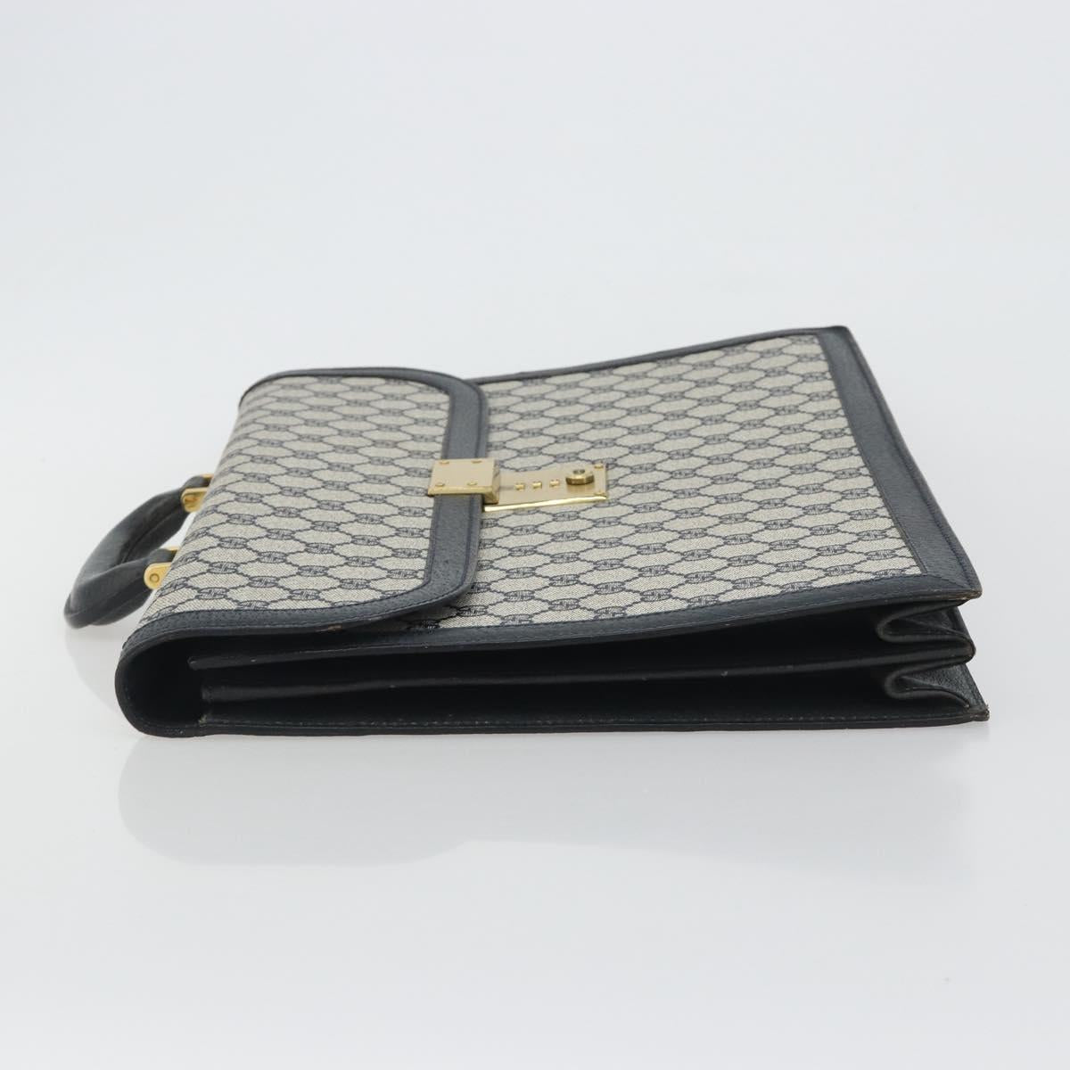 GUCCI GG Supreme Business Bag PVC Navy Gold 904 20 002 Auth 168514